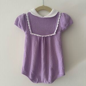 Purple Textured Kids One Piece